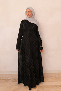 Sareen Crochet Beaded Dress- Black