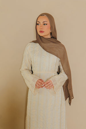 Elena Lace Maxi Dress- Beige