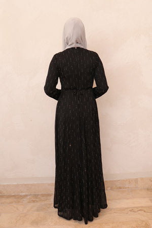 Sareen Crochet Beaded Dress- Black Sareen Crochet Beaded Dress- Black