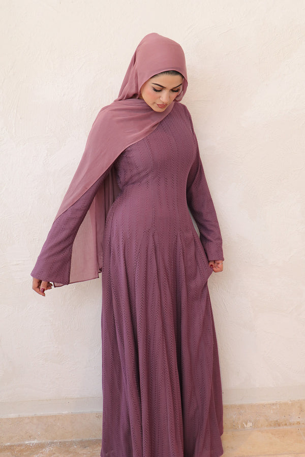 Sareen Crochet Maxi Dress- Dusty Purple