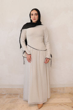 Clara Drop Waist Chiffon Dress - White