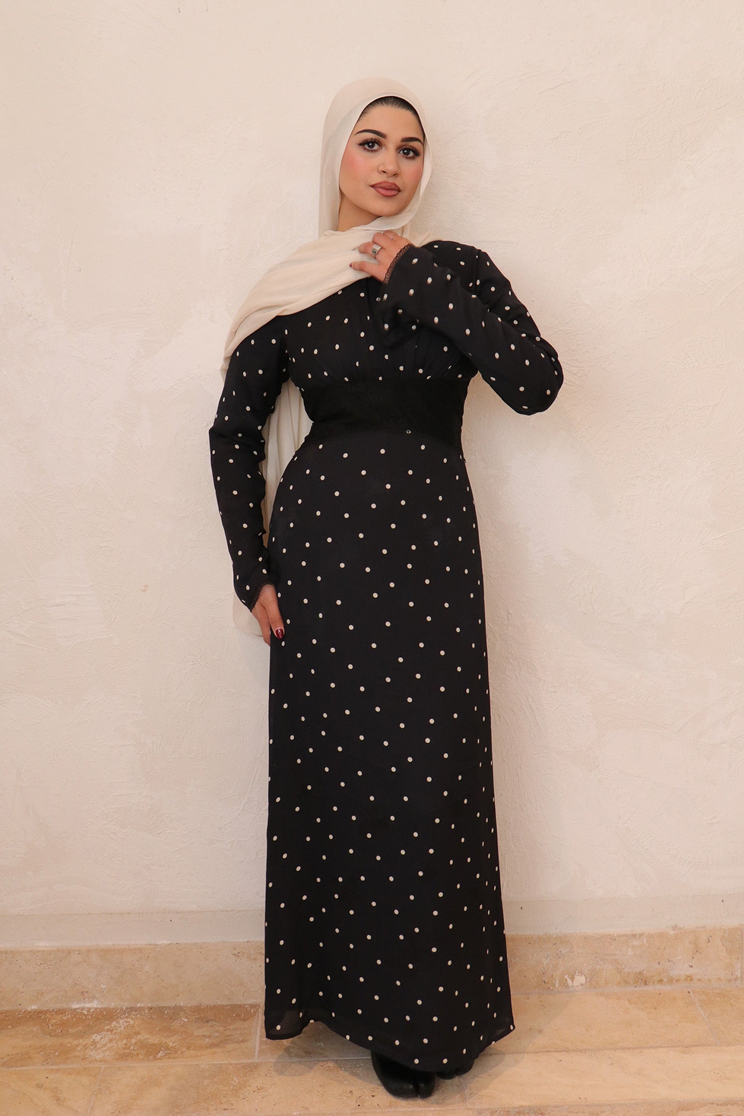 Elia Lace Polka Dot Dress - Black Elia Lace Polka Dot Dress - Black