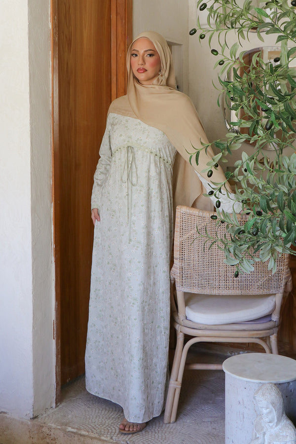 Evelyn Tie Maxi Dress - Sage