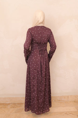 Elia Lace Polka Dot Dress - Purple