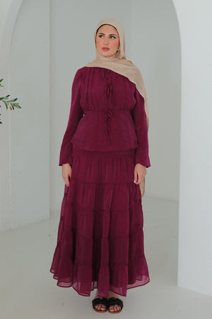 Nisa Maxi Set- Plum