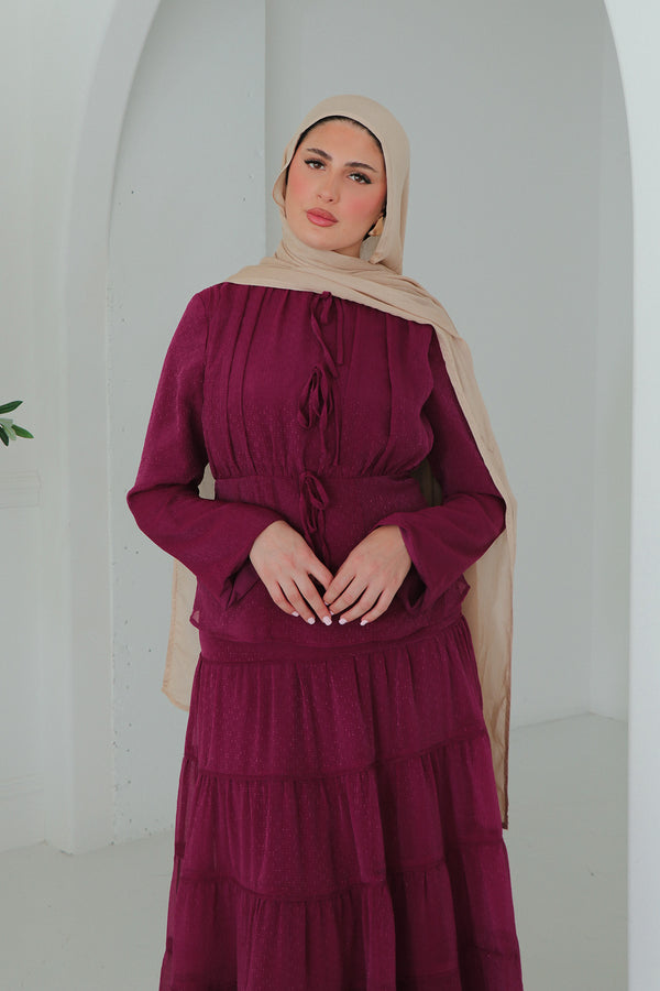 Nisa Maxi Set- Plum