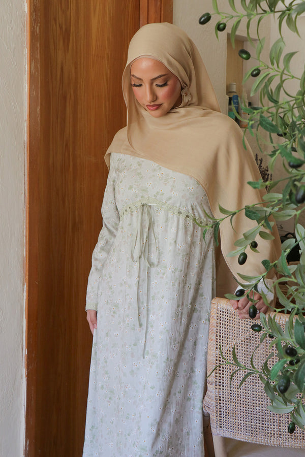 Evelyn Tie Maxi Dress - Sage