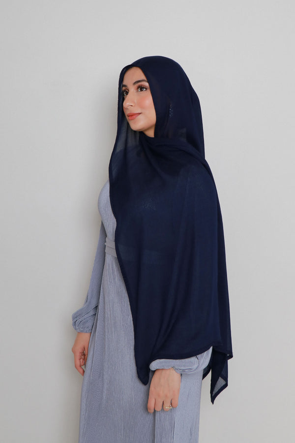 Rima Modal Scarf- Navy Blue