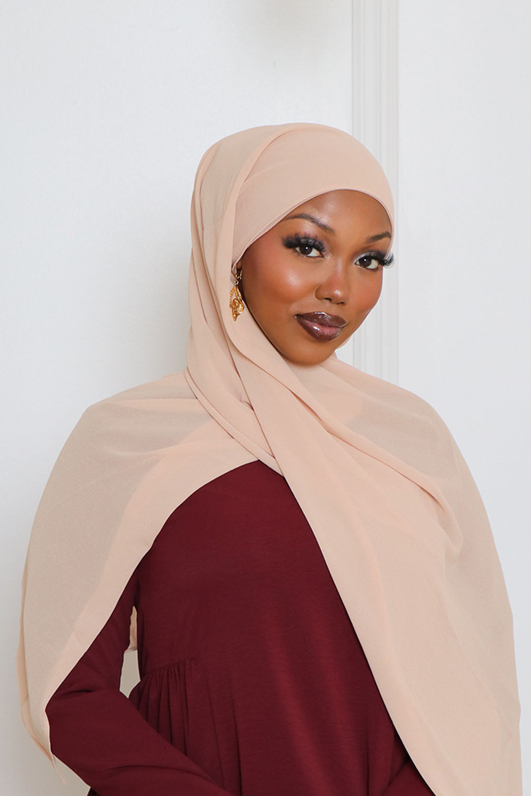 Laila Matching Chiffon Hijab Set- Gold Laila Matching Chiffon Hijab Set- Gold