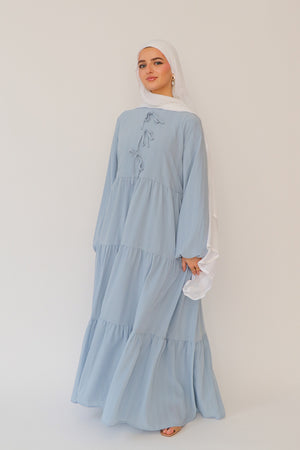 Janan Smock Dress- Blue Gray