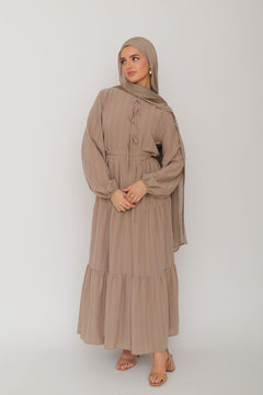 Janan Smock Dress- Khaki
