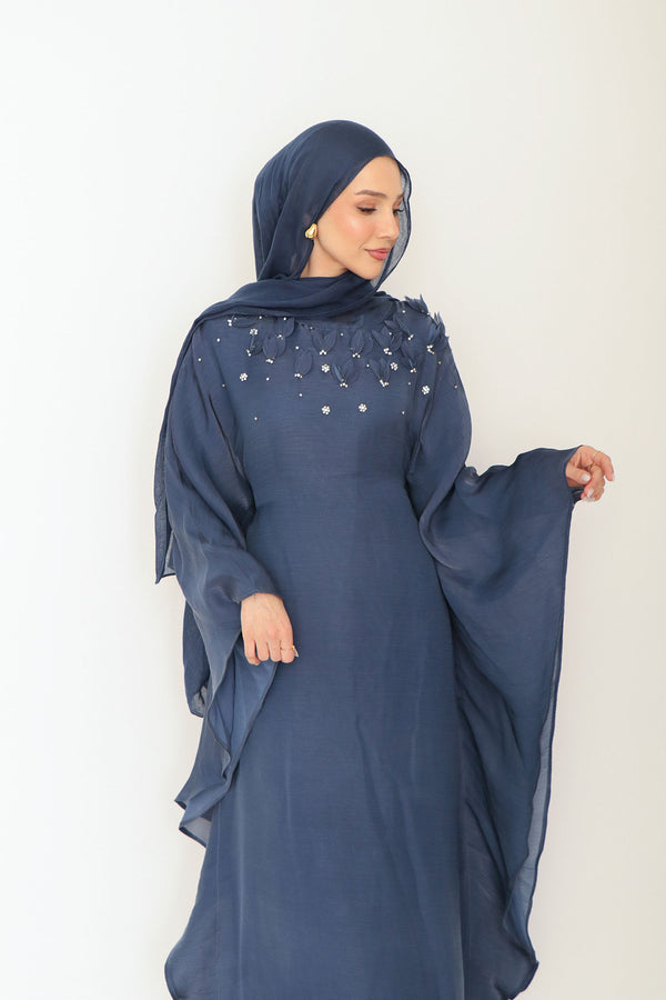 Fayra Organza Butterfly Dress- Midnight blue