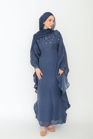 Fayra Organza Butterfly Dress- Midnight blue