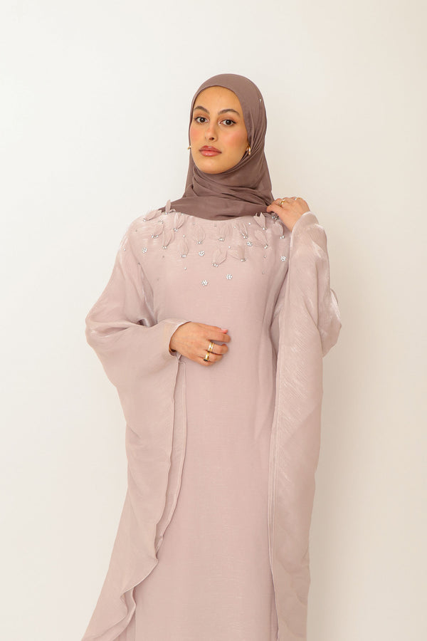 Fayra Organza Butterfly Dress- Dark Lavender
