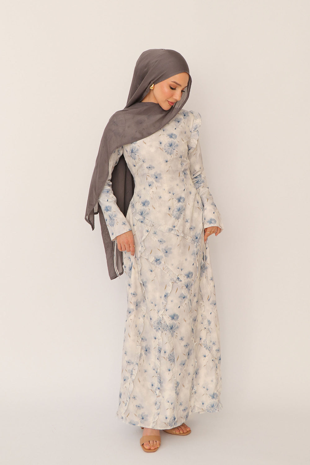 Daisy Floral Maxi Dress- Blue
