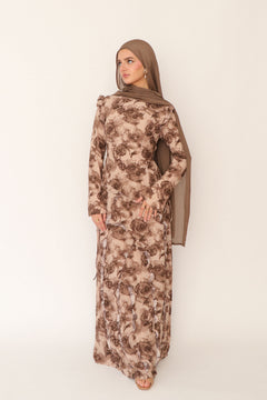 Daisy Floral Ruffle Maxi Dress- Cream