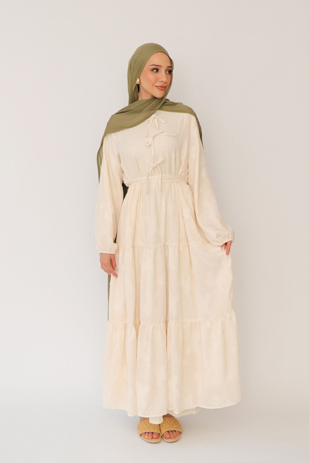 Janan Smock Dress- Beige