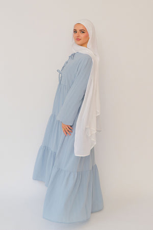 Janan Smock Dress- Blue Gray