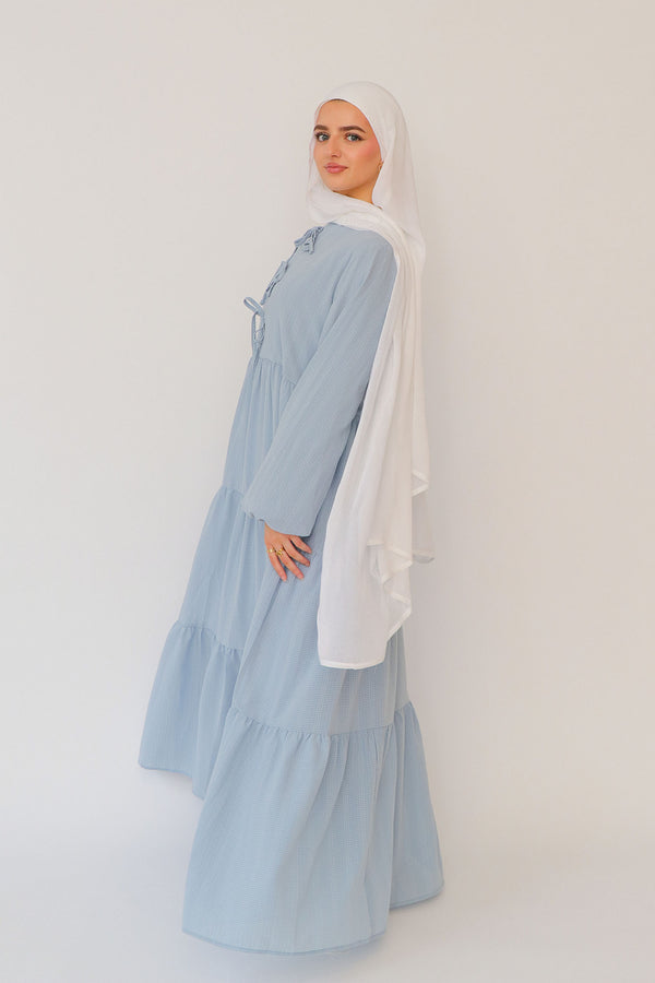 Janan Smock Dress- Blue Gray