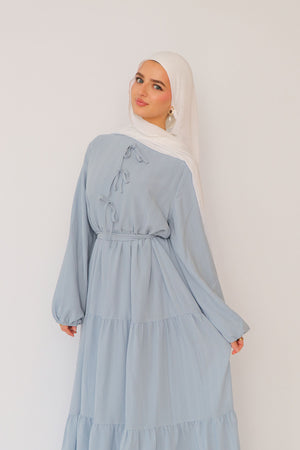 Janan Smock Dress- Blue Gray