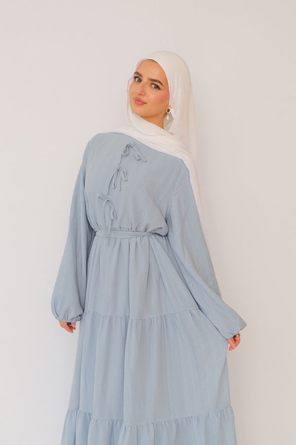 Janan Smock Dress- Blue Gray
