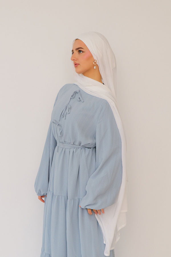 Janan Smock Dress- Blue Gray
