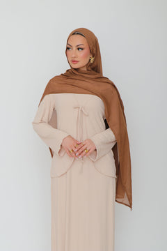 Lina Ribbed Maxi Set- Cream