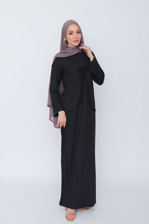 Lina Ribbed Maxi Set- Black