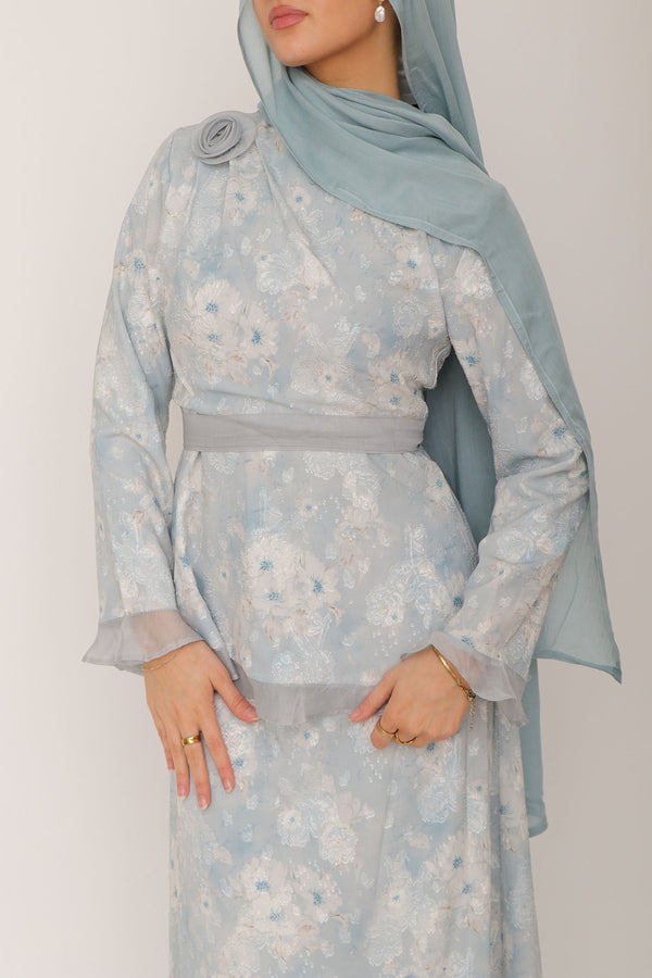 Talia Floral Set - Soft Blue