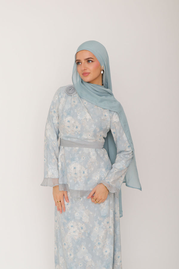 Talia Floral Set - Soft Blue