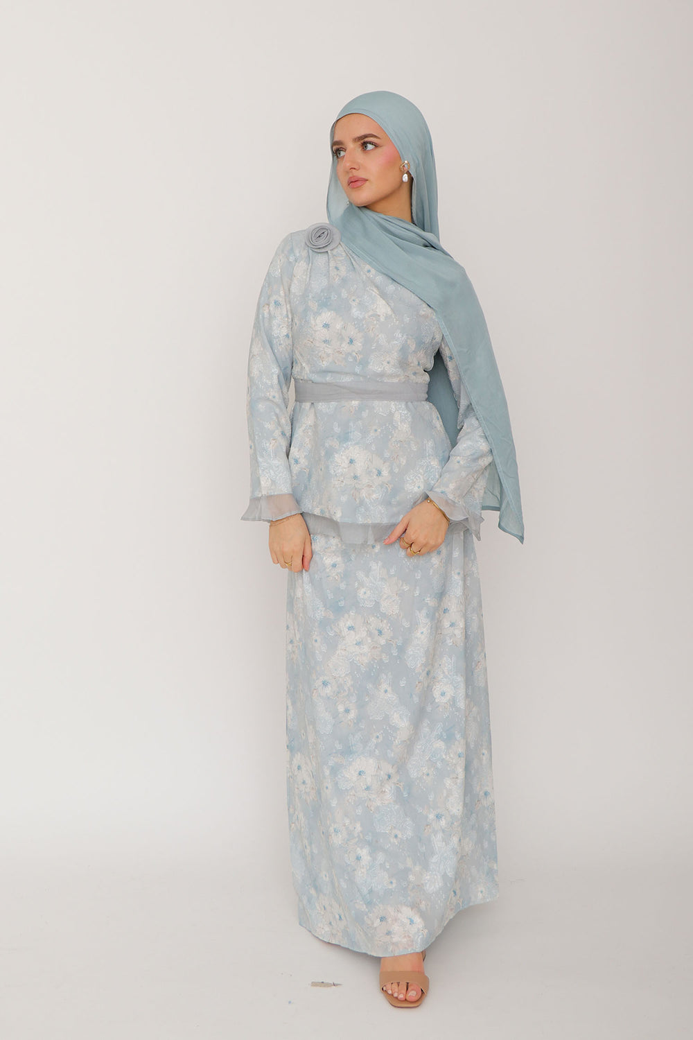 Talia Floral Set - Soft Blue