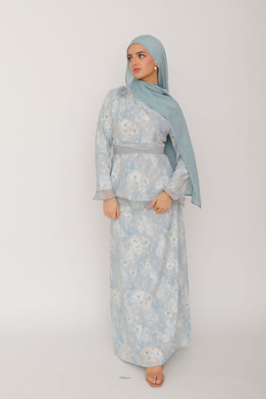 Talia Floral Set - Soft Blue