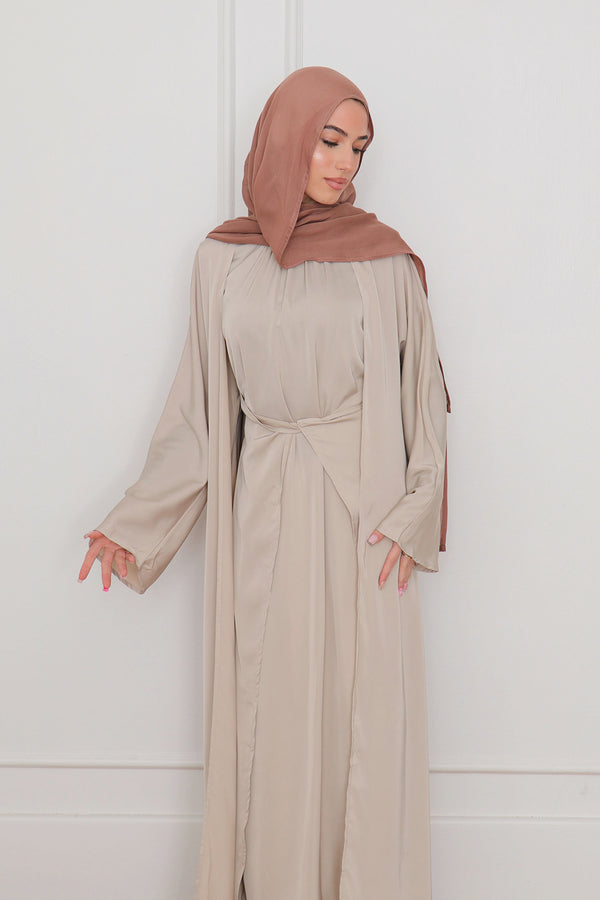 layered abaya dress Chiffon Asymmetric Tiered Maxi Dress(MS368), Purple / XL