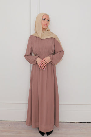 Naya Textured Chiffon Dress- Nude