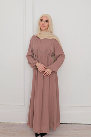 Naya Textured Chiffon Dress- Nude