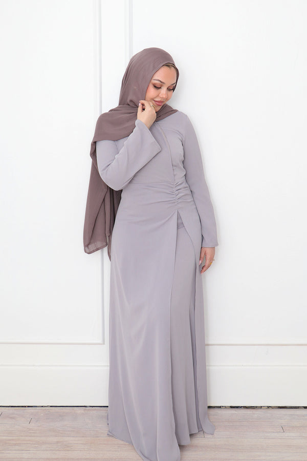 Rea Textured Chiffon Maxi Dress - Dark Lavendar