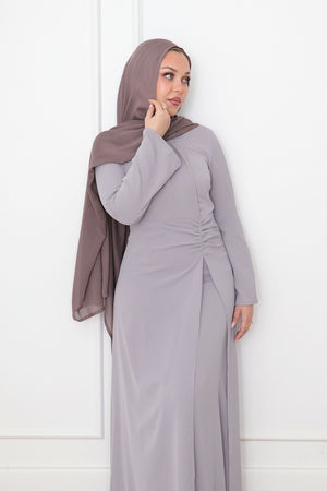 Rea Textured Chiffon Maxi Dress - Dark Lavendar