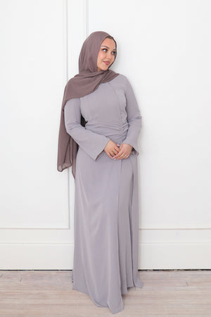 Rea Textured Chiffon Maxi Dress - Dark Lavendar