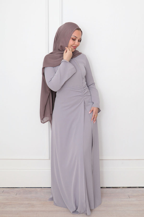 Rea Textured Chiffon Maxi Dress - Dark Lavendar