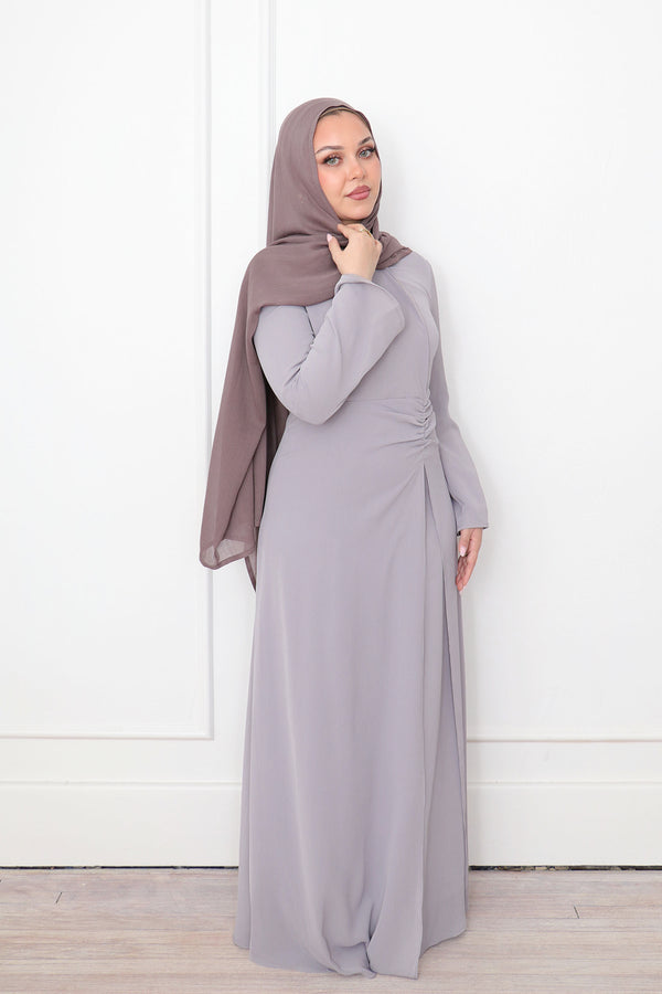 Rea Textured Chiffon Maxi Dress - Dark Lavendar