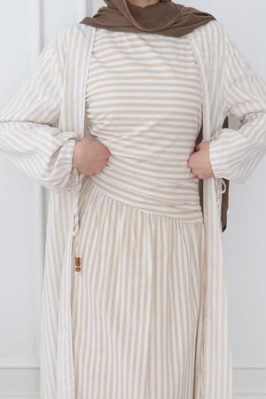 Dima Linen Stripe Set - Sand