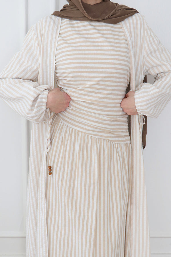Dima Linen Stripe Set - Sand