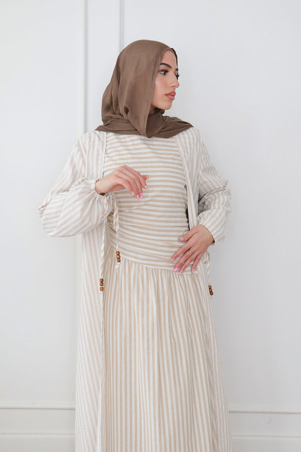 Dima Linen Stripe Set - Sand