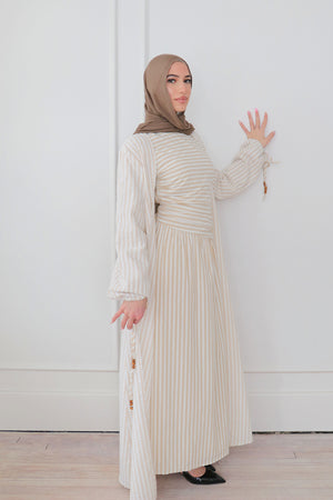 Dima Linen Stripe Set - Sand