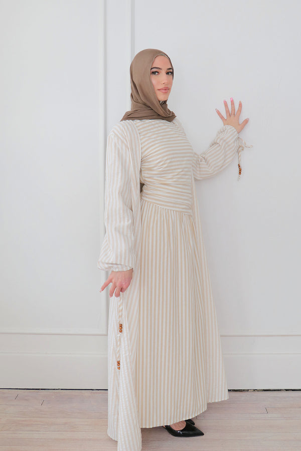 Dima Linen Stripe Set - Sand