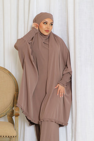 Madina Two Piece Jilbab/ Prayer set - Mink