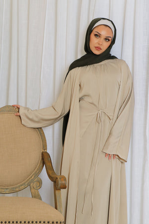 Lyla Abaya Set- Beige