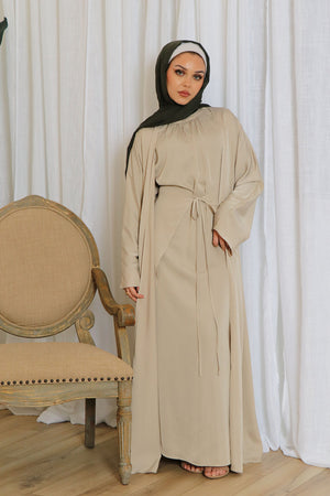 Lyla Abaya Set- Beige