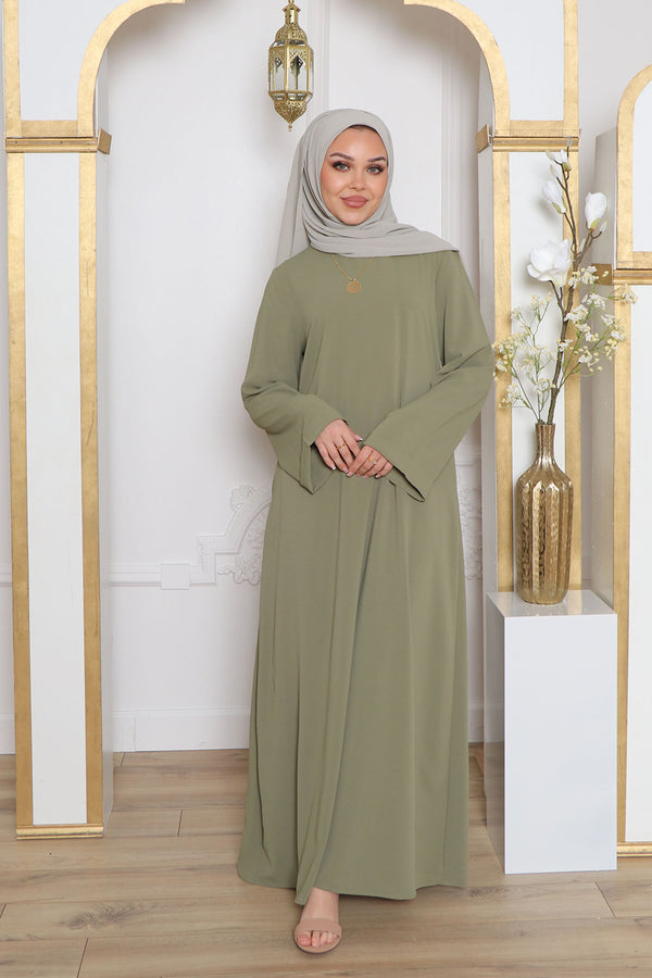 Nila Linen Essential Abaya- Sage Green