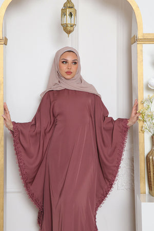 Zayna Lace Abaya- Mauve